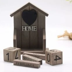 MINKUROW Calendario Vintage, Calendario Perpetuo In Legno Riutilizzabile Decorazioni Alla Moda Home Office Calendario Da Tavolo Scolastico 2023 Notebook In Stile Europeo -Armonia Decor 80890309 4