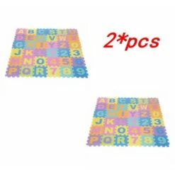 DYHF 72 Pezzi Tappetino Puzzle In Schiuma Per Bambini, Tappetino Da Gioco Per Bambini Con Alfabeti E Numeri, Tappetini Da 72 Pezzi 16 X 16 Cm