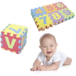 DYHF 36 Pezzi Tappetino Puzzle In Schiuma Per Bambini, Tappetino Da Gioco Per Bambini Con 26 Alfabeti E 10 Numeri, Tappetini Da 36 Pezzi 16 X 16 Cm -Armonia Decor 80913287 5