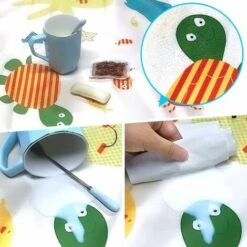 Tappetino Per Seggiolone Per Bambini, Tappetino Antispruzzo Per Bambini 130 130 Cm, Tappetino Per Protezione Del Pavimento Impermeabile E Antiscivolo Tappetino Per Bambini E Tovaglia A Stella READCLY -Armonia Decor 80962008 3