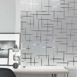 READCLY-Buona Pellicola Per Vetri Privacy, Pellicola Oscurante Per Vetri Privacy, Pellicola Per Vetri Elettrostatica Autoadesiva Statica Anti-UV Per Soggiorno Camera Da Letto Bagno Ufficio (Stella, 30