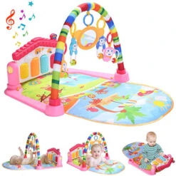 Tappetino Per Bambini, Tappetino Da Gioco Per Bambini Con Pianoforte A Pedale 84 65 45 Cm Rosa -Armonia Decor 81268132 3