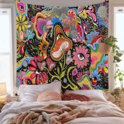 Bohemian Tapestry Mandala Room Decor Arazzo In Tessuto Decorativo, Funghi Psichedelici -Armonia Decor 81292735 4