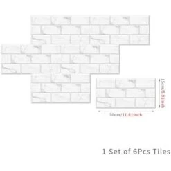 None Adesivi Per Piastrelle Adesivi Per Piastrelle Da Parete Autoadesivi In PVC Impermeabile E Resistente Peel And Stick 30x15cm 6 Pezzi