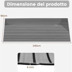 COSTWAY Eva Schiuma Tappetino Marino Di Pavimentazione, Tappetino Antiscivolo E Autoadesivo, Adatto Per Barche Yacht Navi, 240 X 90 Cm (Grigio) 11 COSTWAY Eva Schiuma Tappetino Marino Di Pavimentazione, Tappetino Antiscivolo E Autoadesivo, Adatto Per Barche Yacht Navi, 240 X 90 Cm (Grigio) -Armonia Decor 82985368 5
