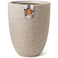 Vaso Elegante Basso Waste Rib 46x58 Cm Beige Terrazzo Capi