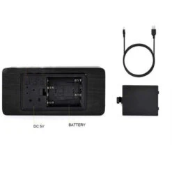 Orologio Digitale Legno Sveglia Led Display Temperatura Data Rettangolare 1299 -Armonia Decor 8348412 5