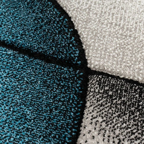 Paco Home Tappeto Di Design Moderno Astratto Effetto Onde Taglio Sagomato Grigio Turchese 60x110 Cm 6 Paco Home Tappeto Di Design Moderno Astratto Effetto Onde Taglio Sagomato Grigio Turchese 60x110 Cm - immagine 4