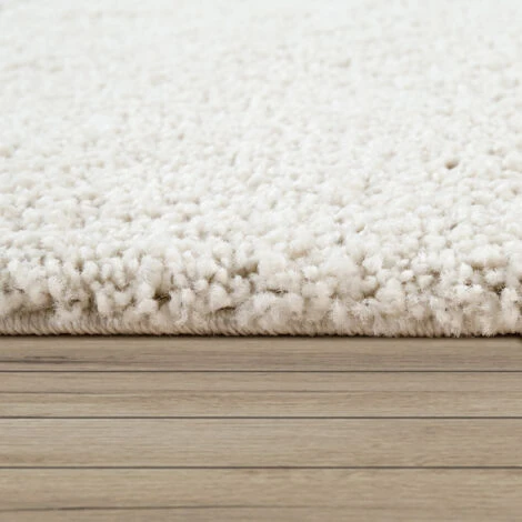 Paco Home Tappeto Soggiorno Rotondo Pelo Lungo Shaggy Camera Morbido Corridoio Monocolore Ø 80 Cm Tondo, Crema 4 Paco Home Tappeto Soggiorno Rotondo Pelo Lungo Shaggy Camera Morbido Corridoio Monocolore Ø 80 Cm Tondo, Crema - immagine 2