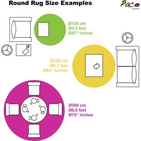 Paco Home Tappeto Soggiorno Rotondo Pelo Lungo Shaggy Camera Morbido Corridoio Monocolore Ø 80 Cm Tondo, Crema 7 Paco Home Tappeto Soggiorno Rotondo Pelo Lungo Shaggy Camera Morbido Corridoio Monocolore Ø 80 Cm Tondo, Crema - immagine 5