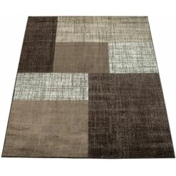 Paco Home Tappeto Di Design Moderno A Quadri Tappeto A Pelo Corto Marrone Crema 60x110 Cm -Armonia Decor 83685575 4