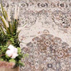 Paco Home Tappeto Salotto Moderno Pelo Corto Moderno Motivo Persiano Motivo Ornamenti Bordura Mandala 60x100 Cm, Grigio -Armonia Decor 83731238 3