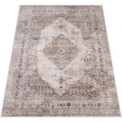 Paco Home Tappeto Salotto Moderno Pelo Corto Moderno Motivo Persiano Motivo Ornamenti Bordura Mandala 60x100 Cm, Grigio -Armonia Decor 83731238 5