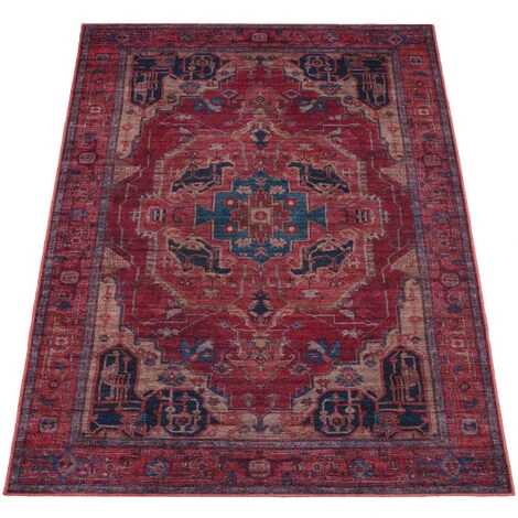 Paco Home Tappeto Salotto Soggiorno Tessuto Liscio Vintage Persiano Motivo Bordura Lavabile 60x100 Cm, Rosso 3 7 Paco Home Tappeto Salotto Soggiorno Tessuto Liscio Vintage Persiano Motivo Bordura Lavabile 60x100 Cm, Rosso 3 - immagine 5