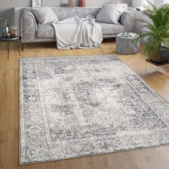 Paco Home Tappeto Salotto Moderno Soggiorno Tessuto Liscio Moderno Persiano Motivo Lavabile 60x100 Cm, Beige