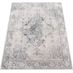 Paco Home Tappeto Salotto Moderno Soggiorno Pelo Corto Vintage Motivo Persiano Bordura 60x100 Cm, Grigio -Armonia Decor 83731923 5