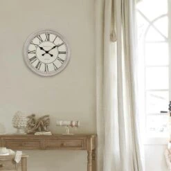 Pendolo D48 - Bianco Originale - Orologio Rotondo, Bianco, Struttura In Mdf, 1 Batteria Aa Lr6, Dimensioni 48x2x48 Cm - Atmosphera Créateur D'intérieur -Armonia Decor 83766564 5