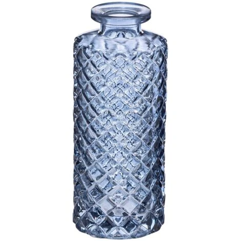 Set Di 3 Soliflores In Vetro A Righe Blu - Atmosphera Créateur D'intérieur 5 Set Di 3 Soliflores In Vetro A Righe Blu - Atmosphera Créateur D'intérieur - immagine 3