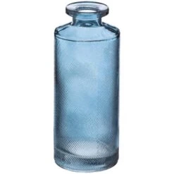 Set Di 3 Soliflores In Vetro A Righe Blu - Atmosphera Créateur D'intérieur 9 Set Di 3 Soliflores In Vetro A Righe Blu - Atmosphera Créateur D'intérieur -Armonia Decor 83769366 4