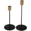 Set Di 2 Candelieri In Metallo Nero E Oro H18 Cm - Atmosphera Créateur D'intérieur -Armonia Decor 83769675 1