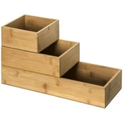 3 Organizer Impilabili In Bambù - Scorrevole - 5 Five Simply Smart