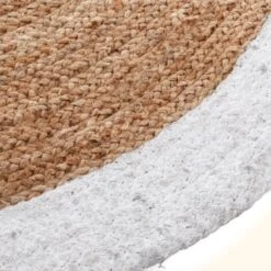 Corso Di Iuta Bordo Bianco D120 - Tappeto In Iuta Bordo Bianco, Iuta Vegetale, Poliestere, Diametro 120 Cm - Atmosphera Créateur D'intérieur -Armonia Decor 83774241 5