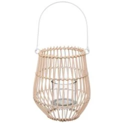 Lanterna In Rattan E Metallo H21,5cm - Atmosphera Créateur D'intérieur