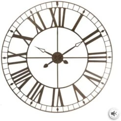 Orologio Vintage In Metallo Marrone D90 - Orologio In Metallo Vintage, Marrone, Ferro, Dimensioni 88x4,5x88 Cm - Atmosphera Créateur D'intérieur