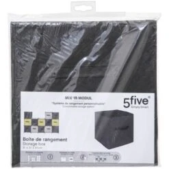 Cestino In Tessuto Mix N Modul 31x31 Cm Nero - Scatola Portaoggetti, Nera, Polipropilene E Cartone, Dimensioni 31x31x31 Cm - 5 Five Simply Smart -Armonia Decor 83776611 3