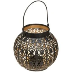 Lanterna Metallica Rotonda Ajourée D. 15 Cm - Atmosphera Créateur D'intérieur