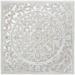 Specchio Con Decorazione Intagliata In Pannello Di Legno Mdf 58x58cm - Atmosphera Créateur D'intérieur