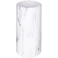 Vaso Cilindrico In Marmo Moderno H20 - Vaso Cilindrico Di Marmo Contemporaneo, Dolomite D. 9,5 X H. 20 Cm - Atmosphera Créateur D'intérieur