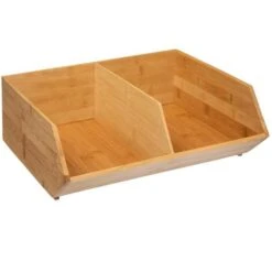 Organizzatore Per 2 Pentole In Bambù Grande - 2 Scomparti - 5 Five Simply Smart