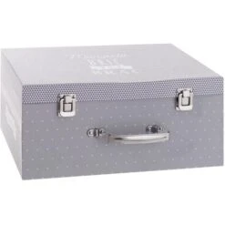 Scatola Di Cartone Grigio Malle X3 30 33 36 - Scatola Di Cartone, Manico In Metallo, Grigio, Cartone, Dimensioni: S: 30,5x21,5x13,7 Cm M: 33x24,5x15,3 Cm L: 36x27,5x16,5 Cm - Atmosphera Créateur D'int -Armonia Decor 83780265 3