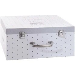 Scatola Di Cartone Grigio Malle X3 30 33 36 - Scatola Di Cartone, Manico In Metallo, Grigio, Cartone, Dimensioni: S: 30,5x21,5x13,7 Cm M: 33x24,5x15,3 Cm L: 36x27,5x16,5 Cm - Atmosphera Créateur D'int -Armonia Decor 83780265 4