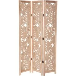 Paravento In Foglie Di Palma Naturale, Beige - Atmosphera Créateur D'intérieur