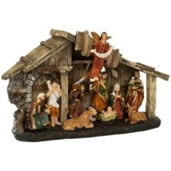 Presepe Di Natale 11 Led Santons 3 Led - H. 18 Cm - Feeric Lights & Christmas