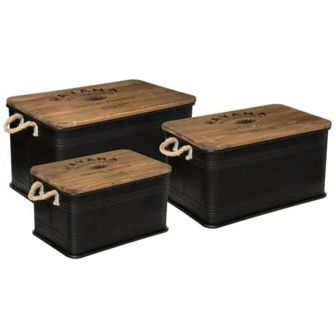 Tronco In Metallo Legno Nero Cuba X 3 - Atmosphera Créateur D'intérieur 3 Tronco In Metallo Legno Nero Cuba X 3 - Atmosphera Créateur D'intérieur