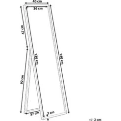 Specchio Da Terra Con Cornice Bianca 40 X 140 Cm Torcy -Armonia Decor 8465183 3