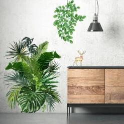 GTASTropical Plant Wall Sticker, Nordic Tropical Green Leaf Wall Sticker, Piccole Foglie Tropicali Fresche Wall Sticker, Creative Plant Wall Sticker Per Camera Da Letto Soggiorno Windows -Armonia Decor 85317664 2