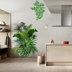 GTASTropical Plant Wall Sticker, Nordic Tropical Green Leaf Wall Sticker, Piccole Foglie Tropicali Fresche Wall Sticker, Creative Plant Wall Sticker Per Camera Da Letto Soggiorno Windows -Armonia Decor 85317664 3