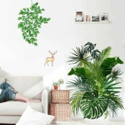 GTASTropical Plant Wall Sticker, Nordic Tropical Green Leaf Wall Sticker, Piccole Foglie Tropicali Fresche Wall Sticker, Creative Plant Wall Sticker Per Camera Da Letto Soggiorno Windows -Armonia Decor 85317664 4