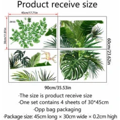 GTASTropical Plant Wall Sticker, Nordic Tropical Green Leaf Wall Sticker, Piccole Foglie Tropicali Fresche Wall Sticker, Creative Plant Wall Sticker Per Camera Da Letto Soggiorno Windows -Armonia Decor 85317664 5