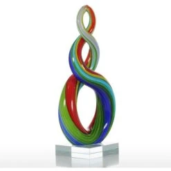Nastro Colorato Scultura In Vetro Decorazioni Per La Casa Ornamento Astratto Regalo Decorazione Artigianale -Armonia Decor 85895333 3