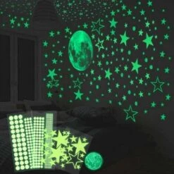 435 Adesivi Luminosi Autoadesivi Adesivo Da Parete / Punti Luminosi Da 30 Cm E Adesivi Lunari Per La Camera Dei Bambini Cielo Stellato Stelle Luminose E Adesivi Luminosi Fluorescenti Ad Alta Luminosit