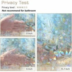 Pellicola Elettrostatica Per Finestre Con Effetto Arcobaleno, Pellicola Decorativa Per Finestre, Pellicola Per Finestre UV 3D, Pellicola Oscurante Per Finestre Ideale Per Camera Da Letto, Ufficio, Cuc -Armonia Decor 85911452 4