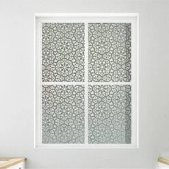 GTA Window Privacy Pellicola Autoadesiva Elettrostatica Privacy Pellicola Vetri Vetro Smerigliato Decorativo Per Bagno Casa Cucina Ufficio (45x200cm) Motivo Floreale