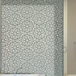 GTA Window Privacy Pellicola Autoadesiva Elettrostatica Privacy Pellicola Vetri Vetro Smerigliato Decorativo Per Bagno Casa Cucina Ufficio (45x200cm) Motivo Floreale -Armonia Decor 86173330 3