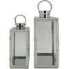 Rebecca Mobili Set 2 Lanterne Grandi Grigio Argento Acciaio Pvc Per Interno Esterno -Armonia Decor 86537502 1