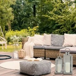 Rebecca Mobili Set 2 Lanterne Grandi Grigio Argento Acciaio Pvc Per Interno Esterno -Armonia Decor 86537502 3